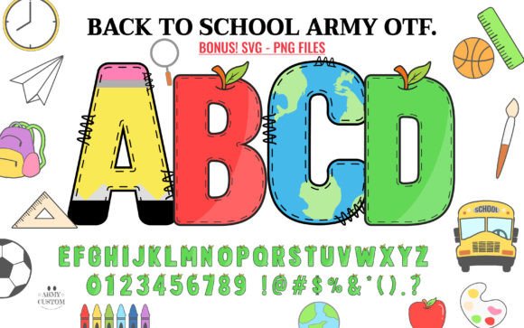Back to School Army: A Dynamic Color Font for Creative Impact