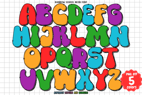 Brighten Designs with Rainbow School Neon Font