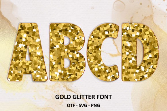 Gold Glitter Font: A Sparkling Asset for Modern Design
