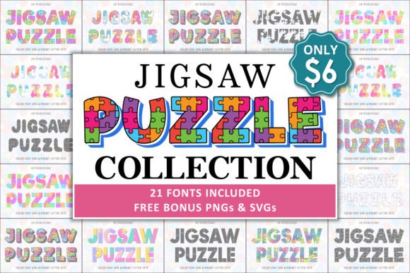 Jigsaw Puzzle Collection: A Font for Creative Design