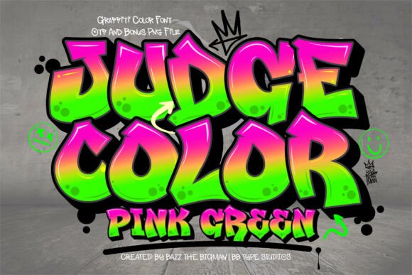 Judge Color Pink Green: A Vibrant Graffiti Font for Bold Design