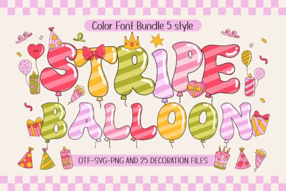 Stripe Balloon: A Festive Font for Vibrant Visual Design