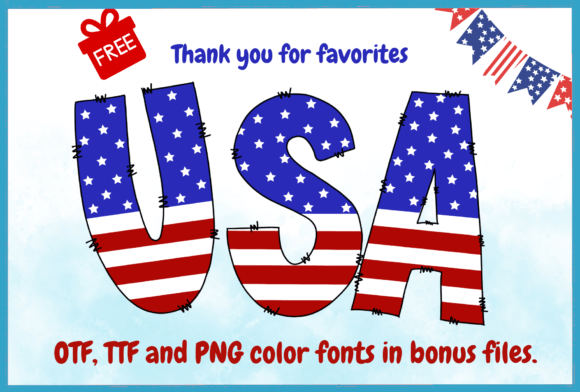 Usa: A Cool, Patriotic Color Font for Designers