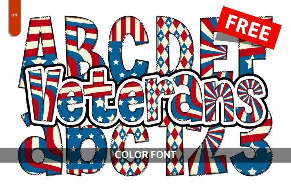 Veterans Whimsical Color Font for Playful Design